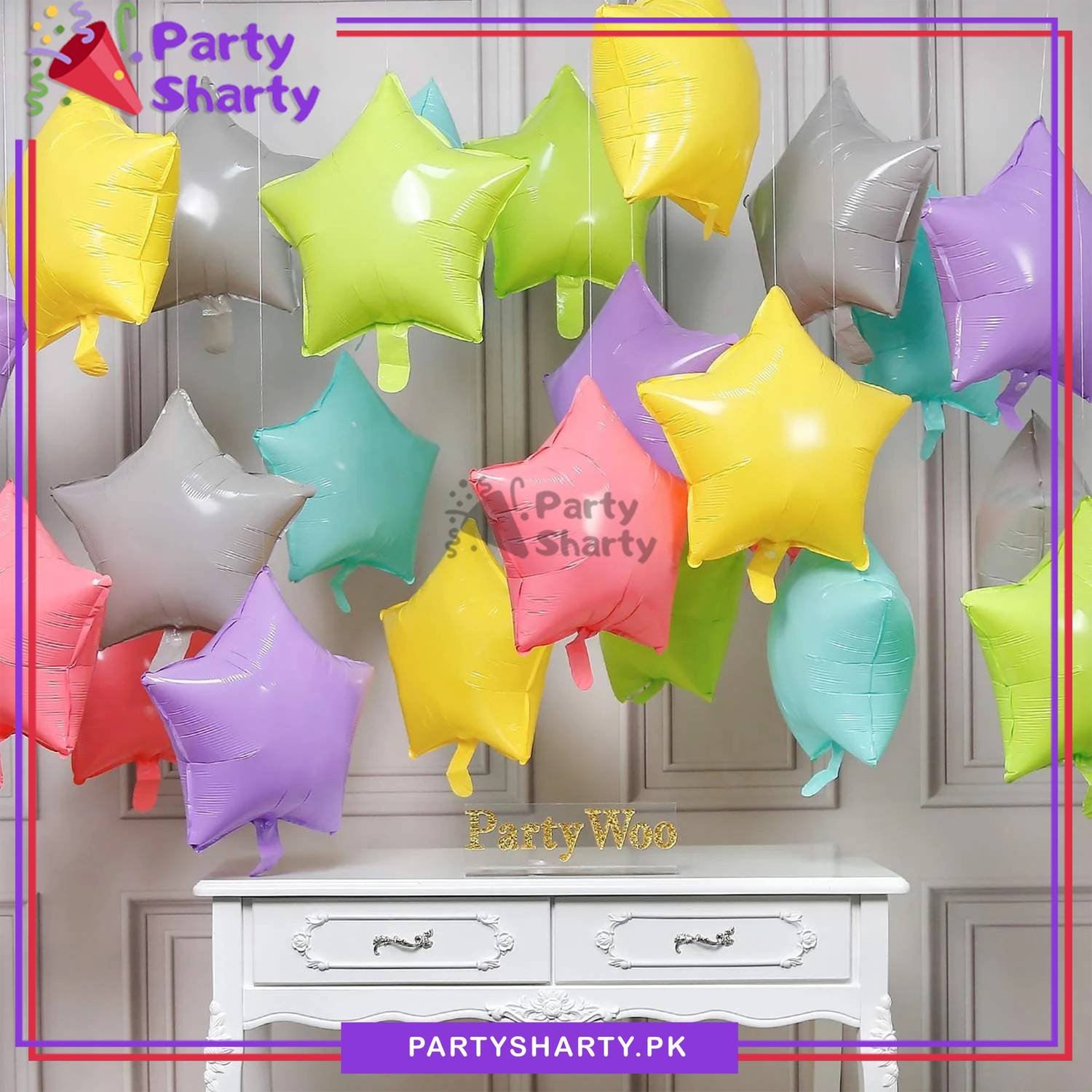 Pastel Color Star Foil Balloon For Birthday Party and Event Decoration