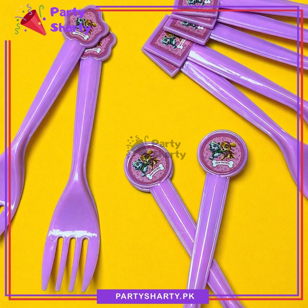 Paw Patrol 10pcs Cutlery Set (Spoon, Fork & Knife) for Paw Patrol Theme Birthday Table Decoration