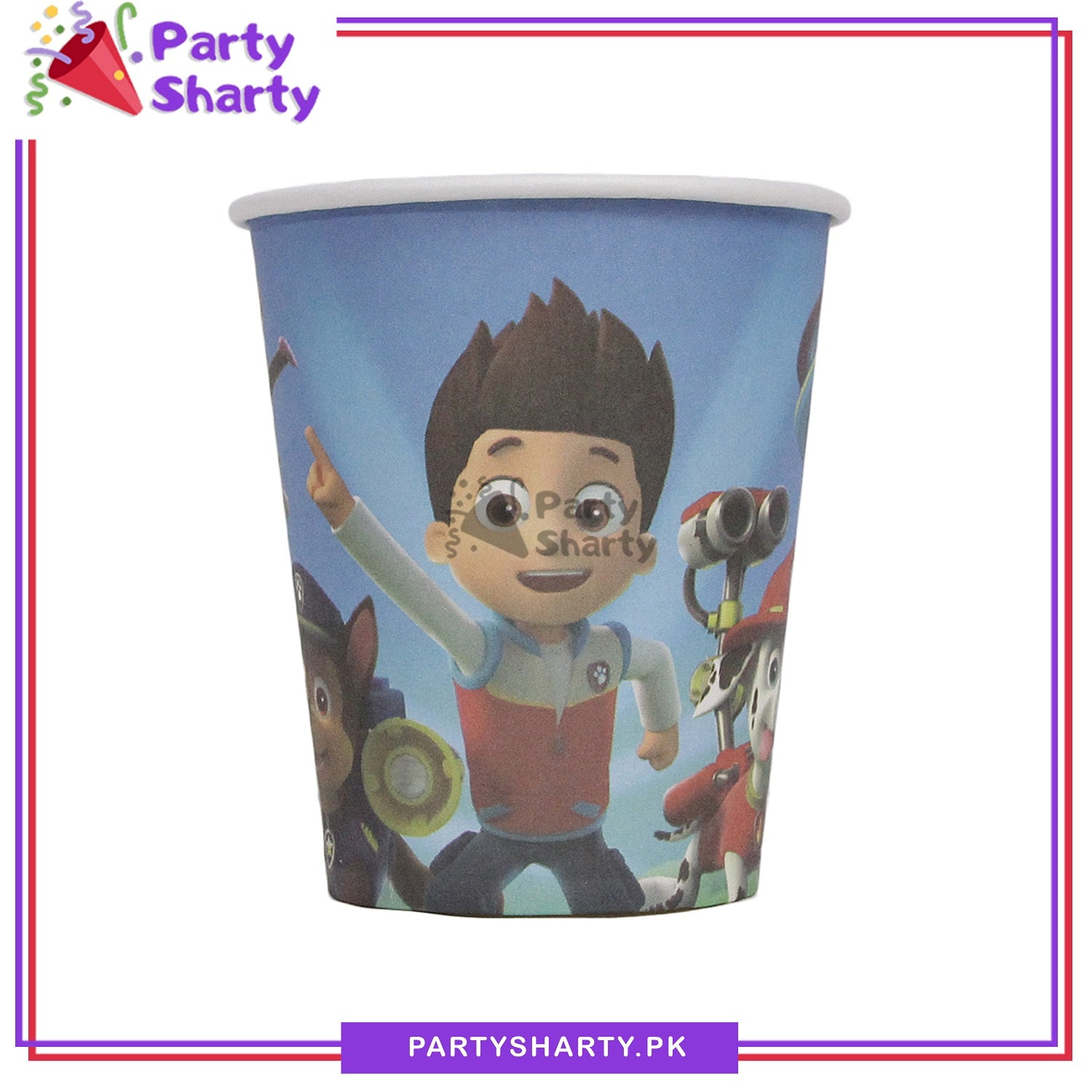 Paw Patrol Theme Birthday Party Paper Cups / Glass For Themed Based Party Supplies and Decorations