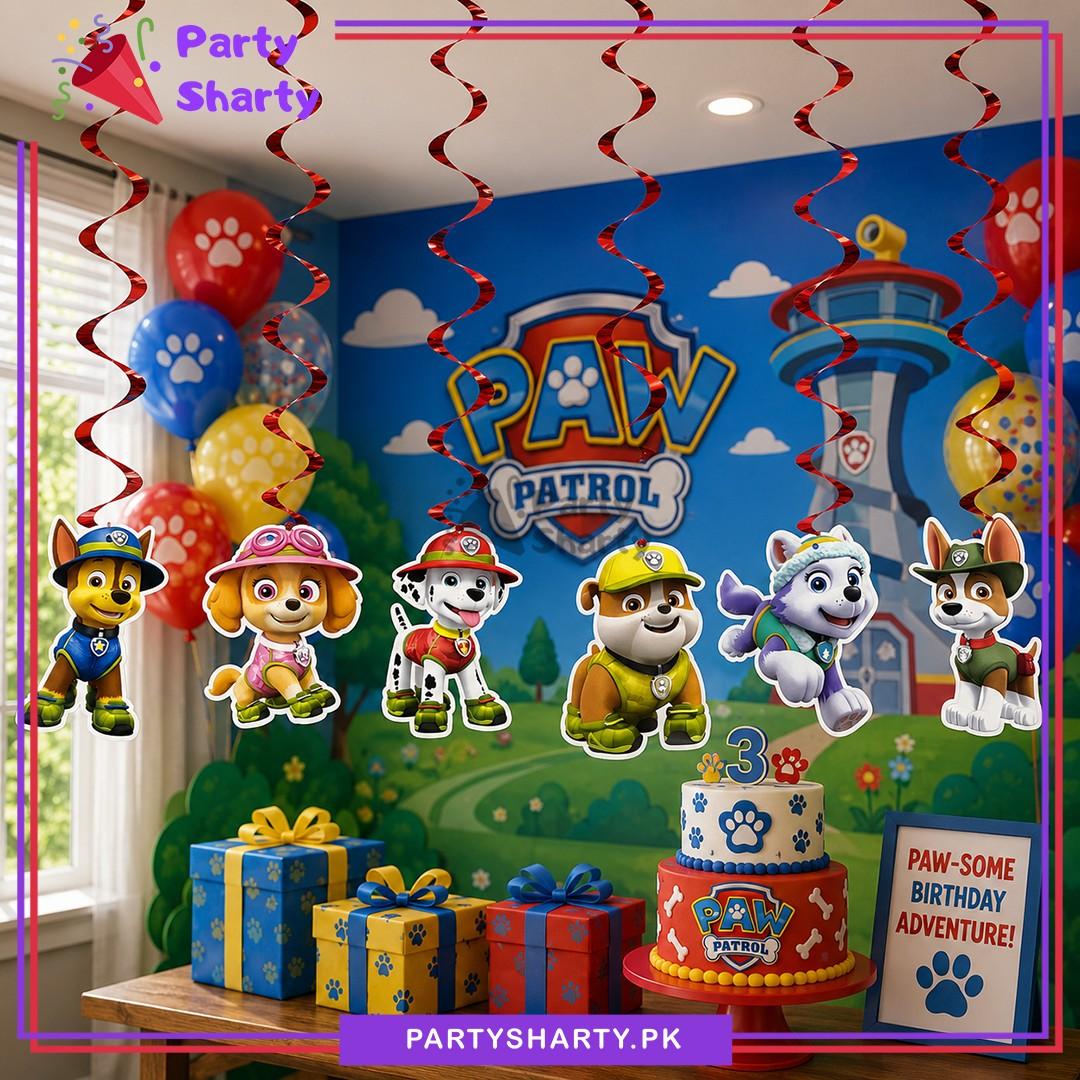 Paw Patrol Theme Red Swirls For Paw Patrol Theme Birthday Party & Decoration