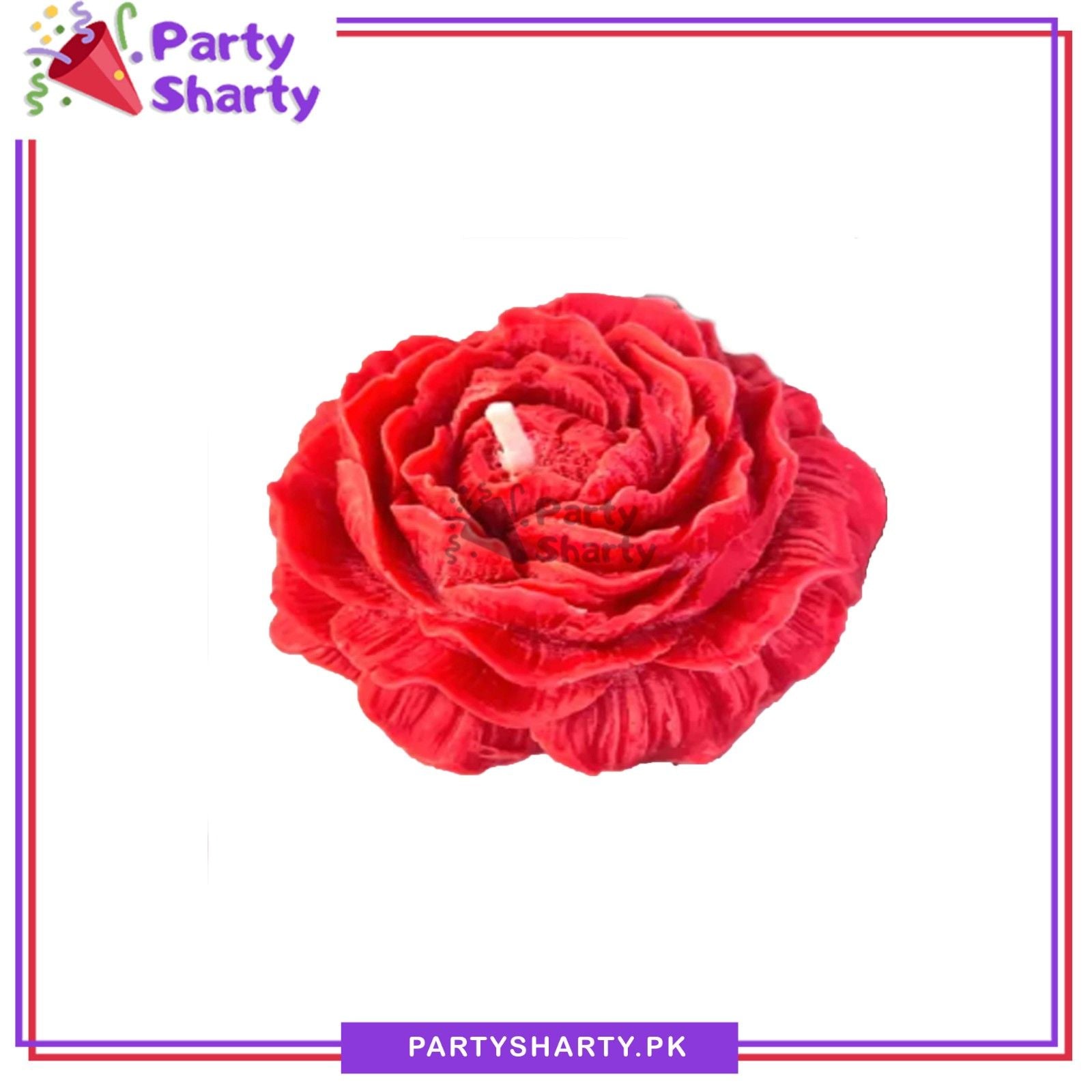Red Peony Flower Shape Scented Candle For Room Decoration