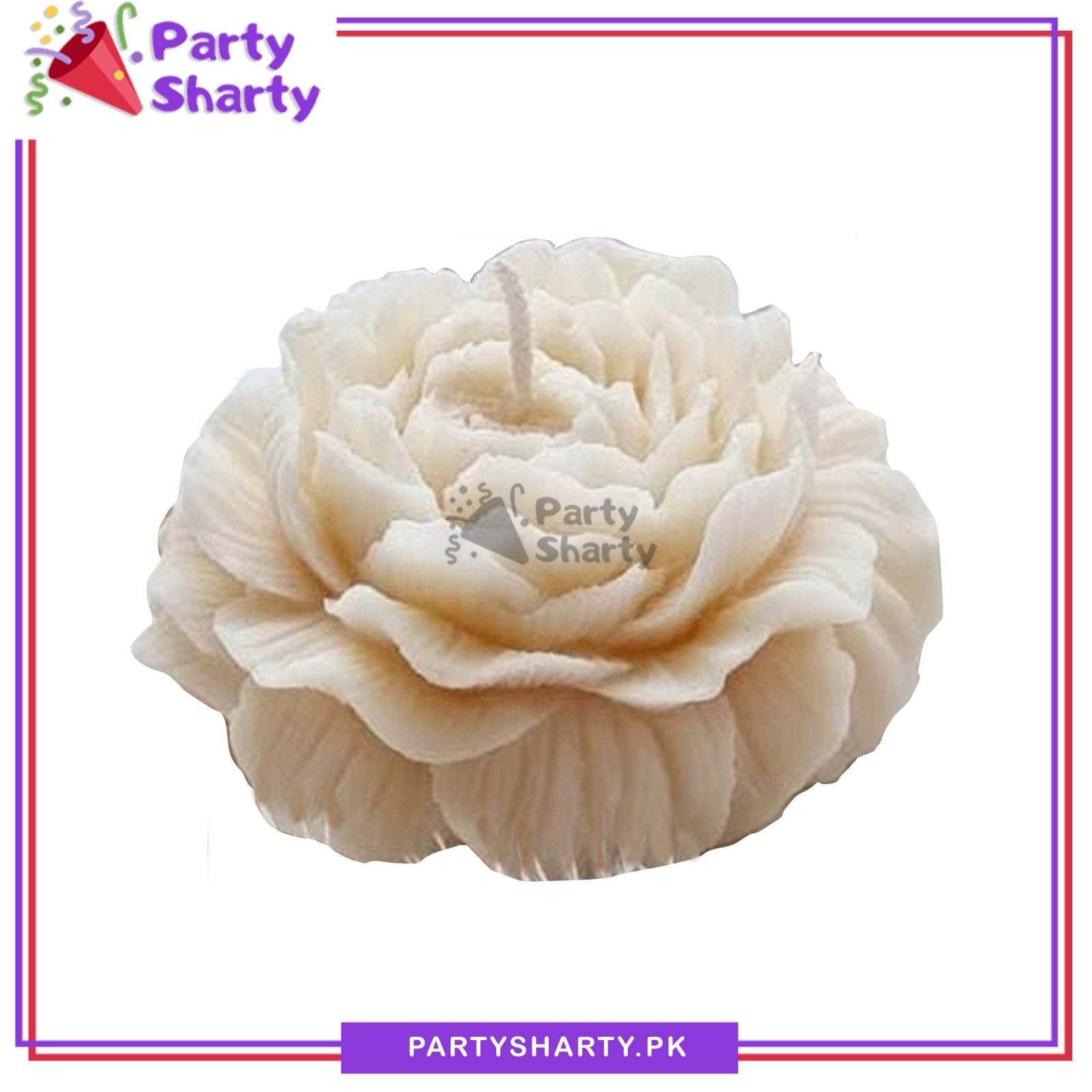 White Peony Flower Shape Scented Candle For Room Decoration