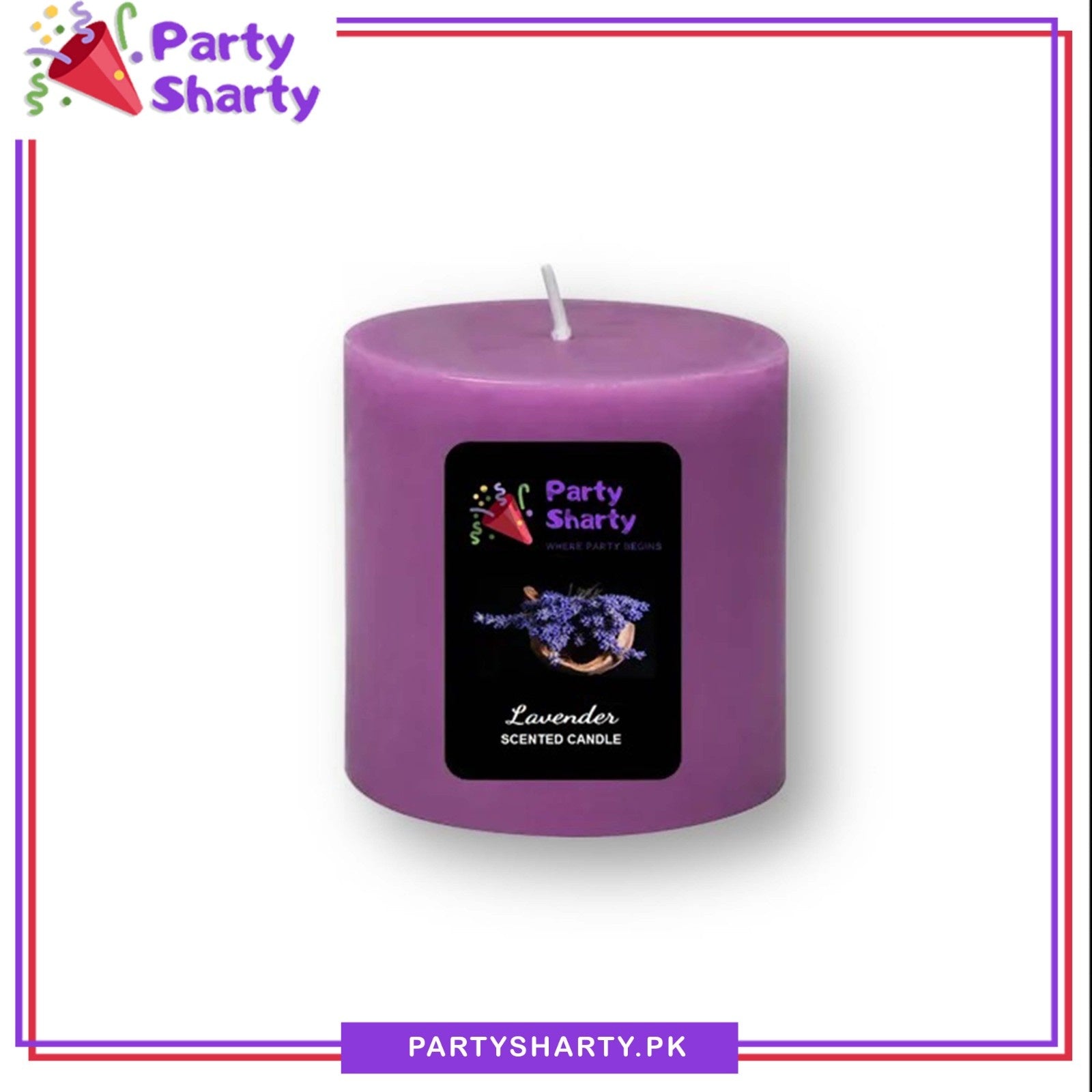 Lavender Scented Pillar Candle For Room Decoration