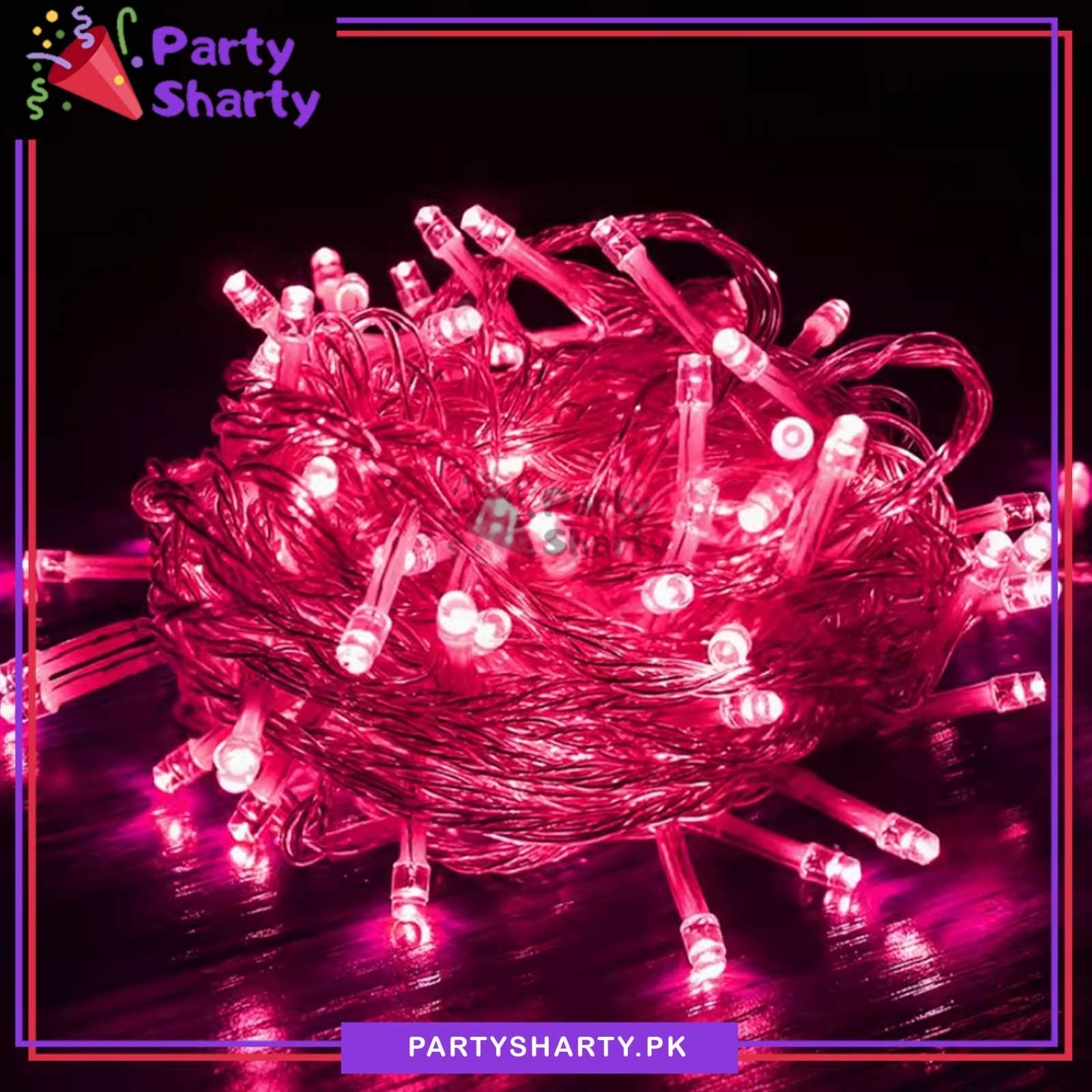 Pink Color Electric Operated Fairy Light - 18 Feet Length For Party Decoration & Celebration