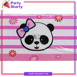 Pink Color Panda Theme Table Cover for Panda Theme Based Party and Decoration