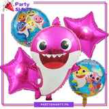 Baby Shark Cartoon Foil Balloon Set - 5 Pieces