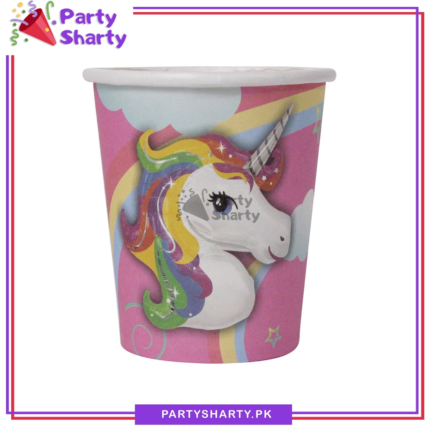 Pink Unicorn Theme Birthday Party Paper Cups / Glass For Themed Based Party Supplies and Decorations
