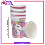 Pink Unicorn Theme Birthday Party Paper Cups / Glass For Themed Based Party Supplies and Decorations