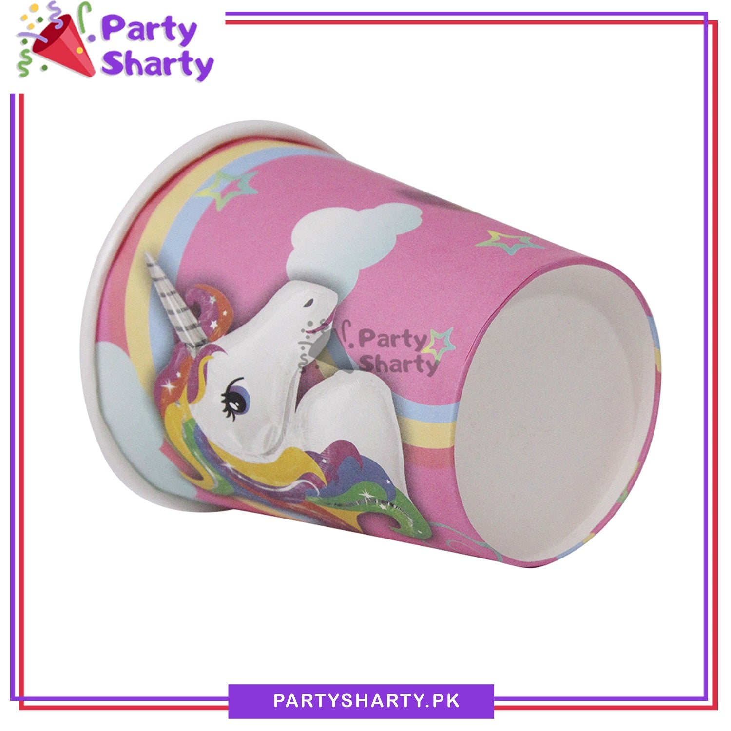 Pink Unicorn Theme Birthday Party Paper Cups / Glass For Themed Based Party Supplies and Decorations