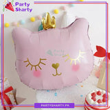 Pink Crown Cat Foil Balloons For Theme Party Decoration and Celebration