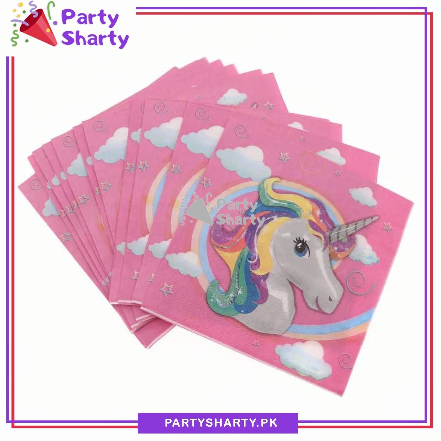 Pink Unicorn Paper Napkins For Unicorn Birthday Theme Party and Decoration