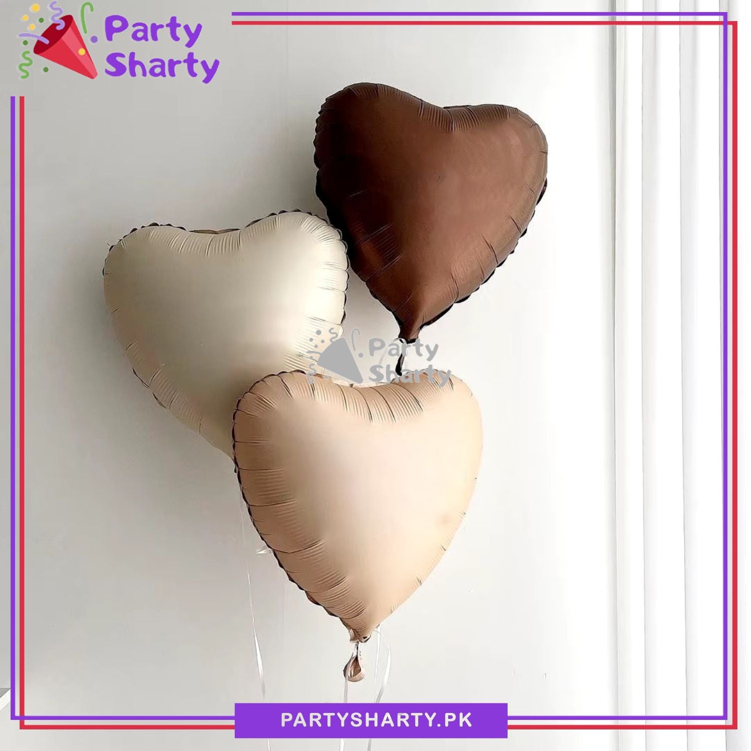 Plain Heart Foil Balloon For Teddy Bear Theme Party Decoration And Celebration