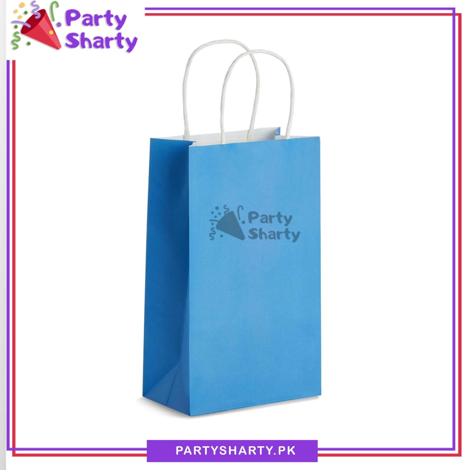 8*6 inches Plain Paper Goody Bags Pack Of 6 For Party Event Giveaways