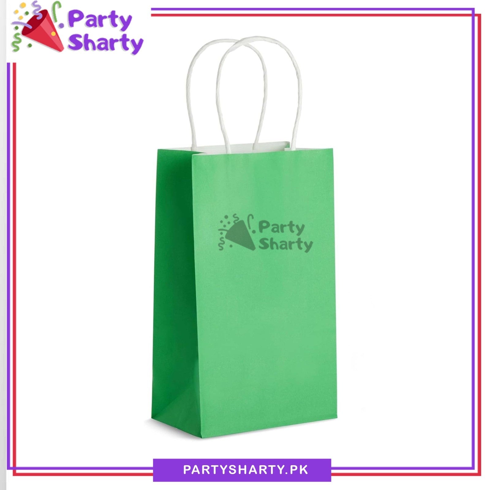 8*6 inches Plain Paper Goody Bags Pack Of 6 For Party Event Giveaways
