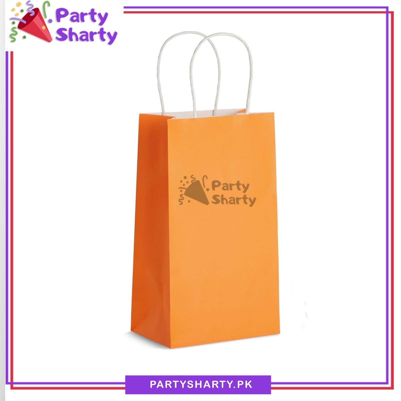 8*6 inches Plain Paper Goody Bags Pack Of 6 For Party Event Giveaways