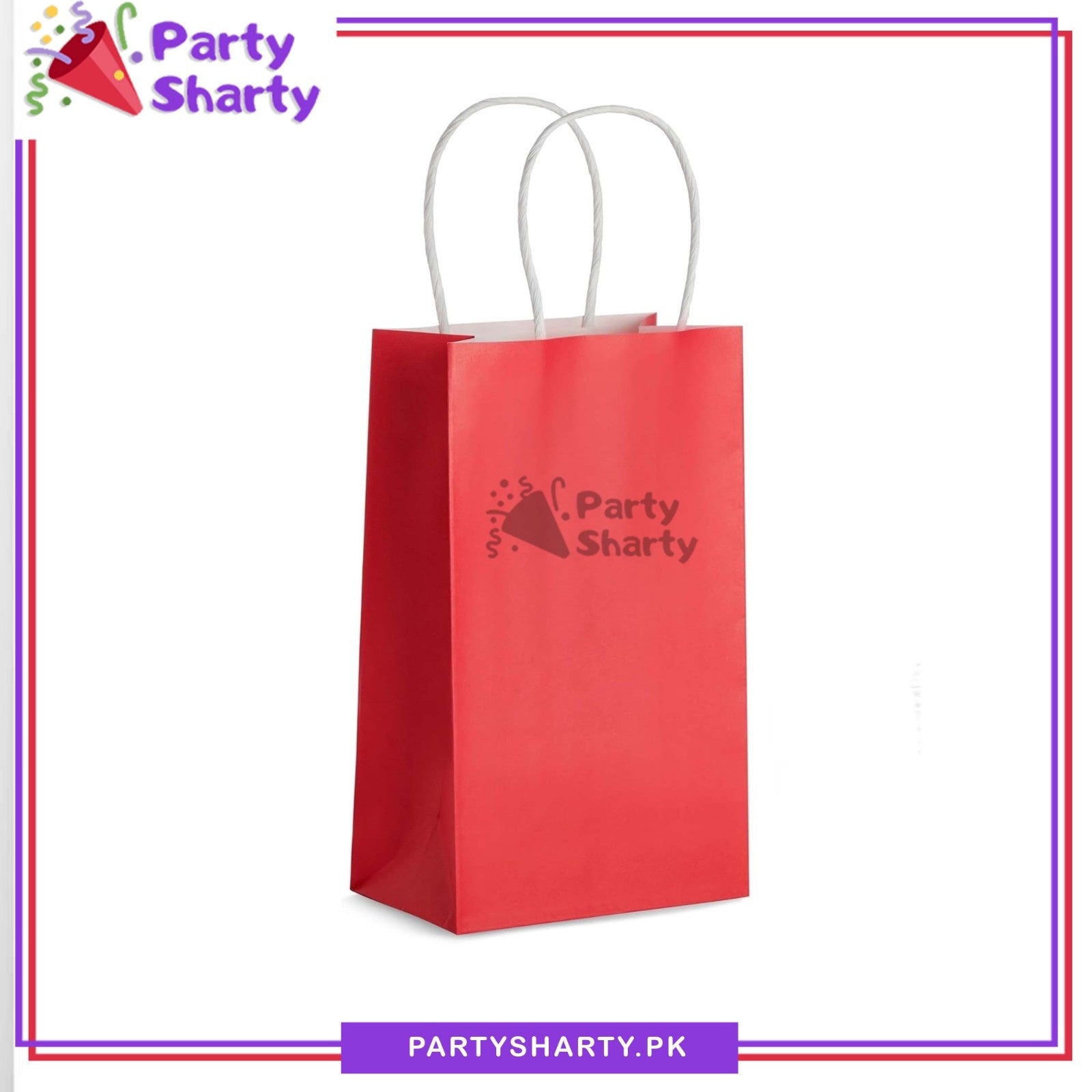 8*6 inches Plain Paper Goody Bags Pack Of 6 For Party Event Giveaways