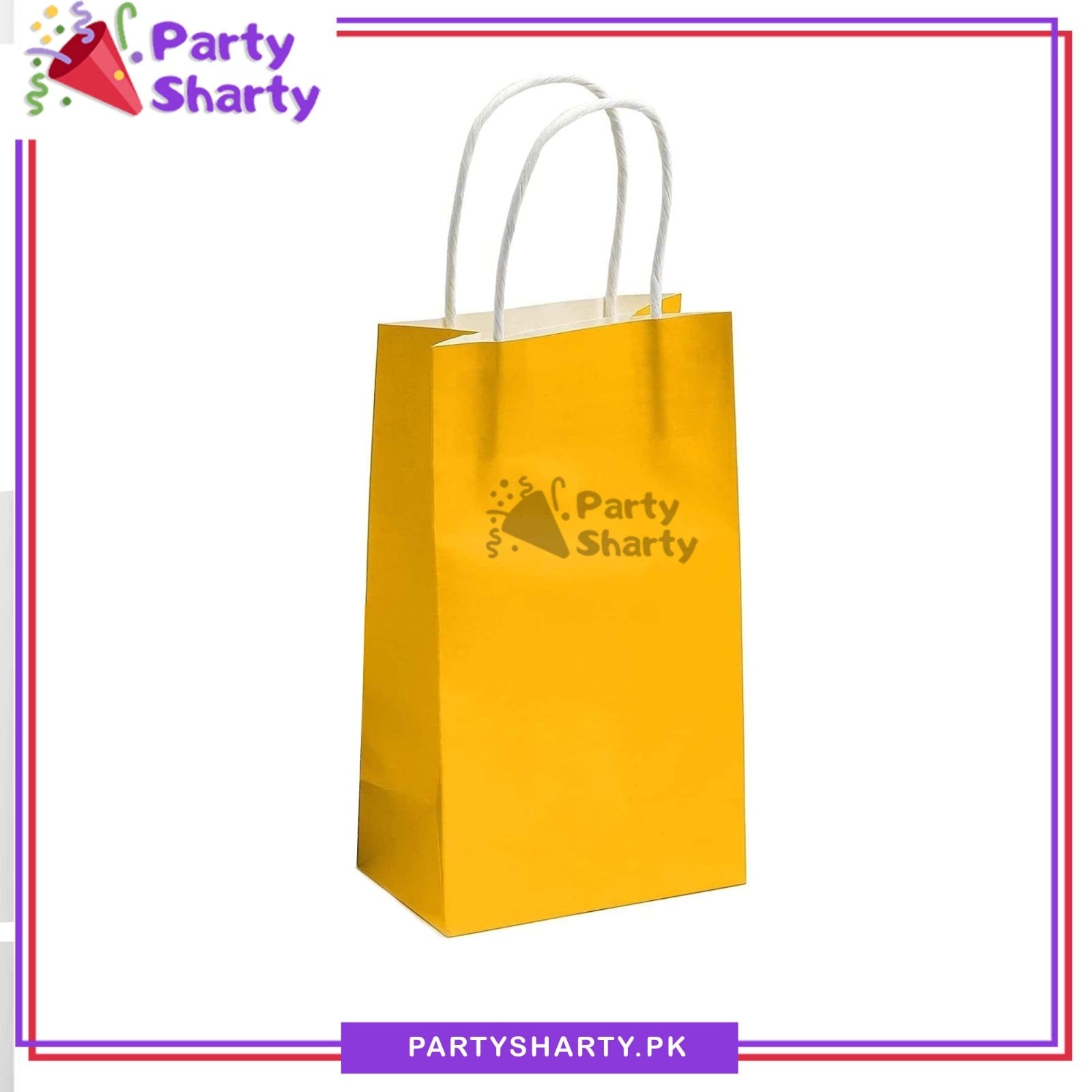 8*6 inches Plain Paper Goody Bags Pack Of 6 For Party Event Giveaways