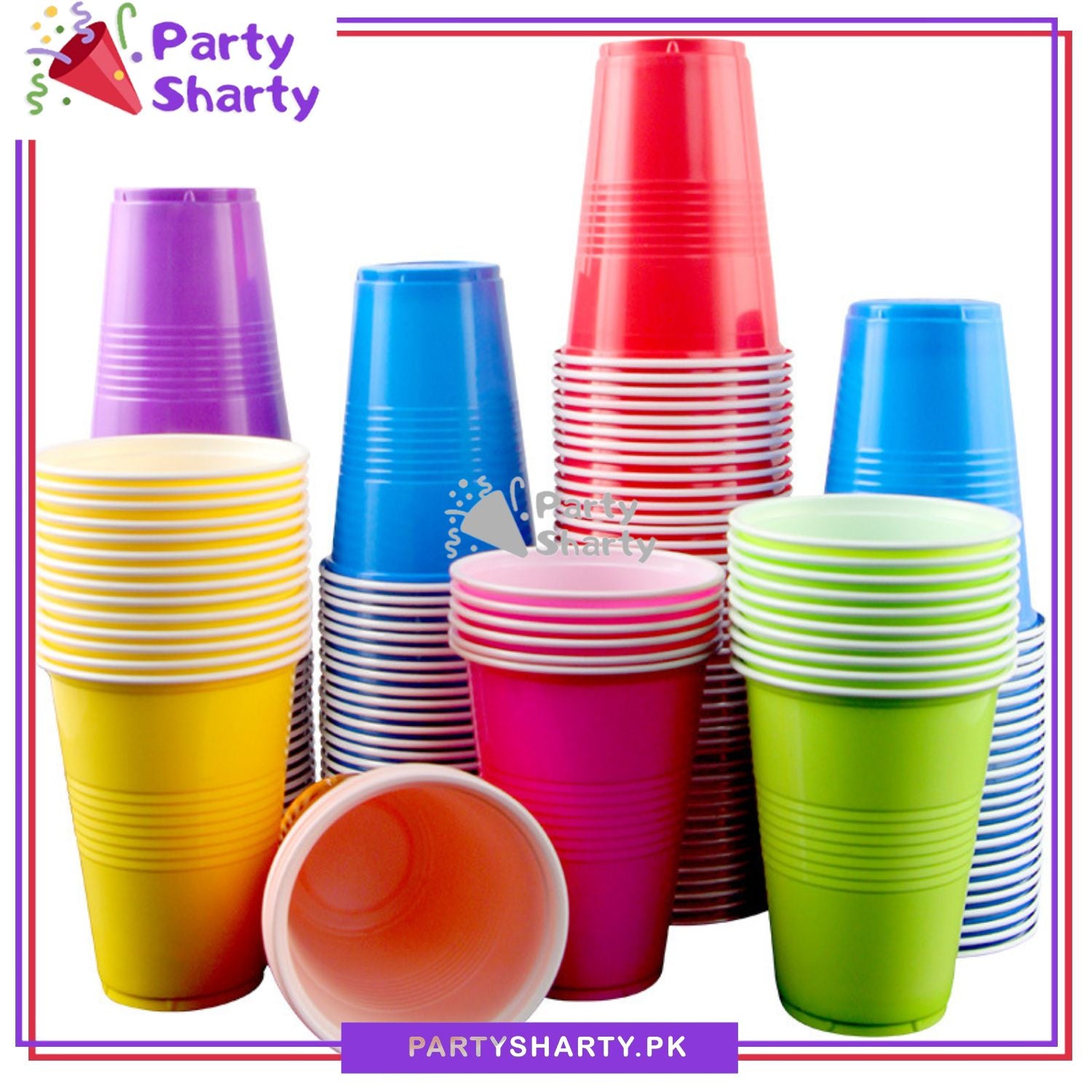 7oz 250ml Plain Solid Color Plastic Party Cups For Party Event Decoration & Celebration