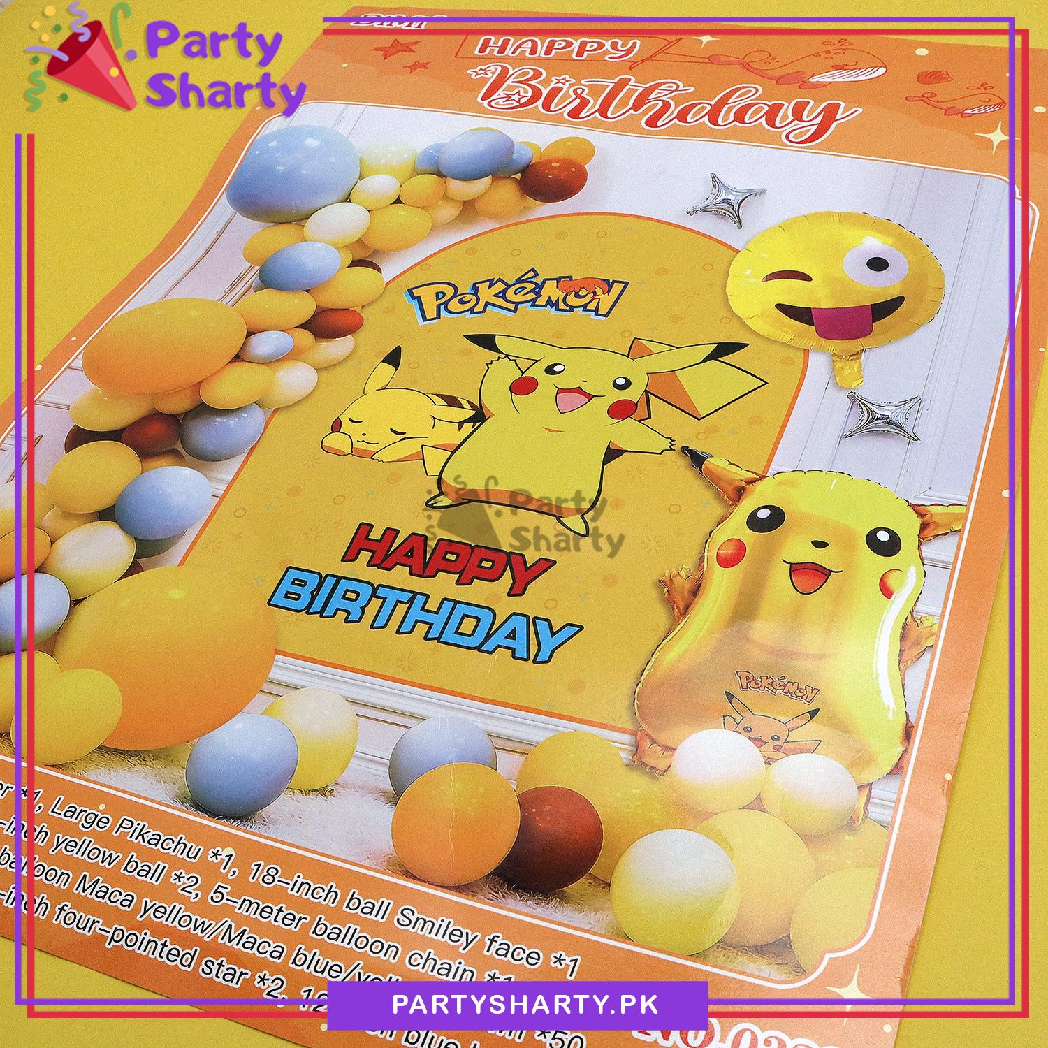 Happy Birthday Pokemon Theme Set for Theme Based Birthday Decoration and Celebration
