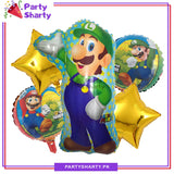 5pcs/set Green Super Mario Foil Balloons For Theme Party Decoration and Celebration