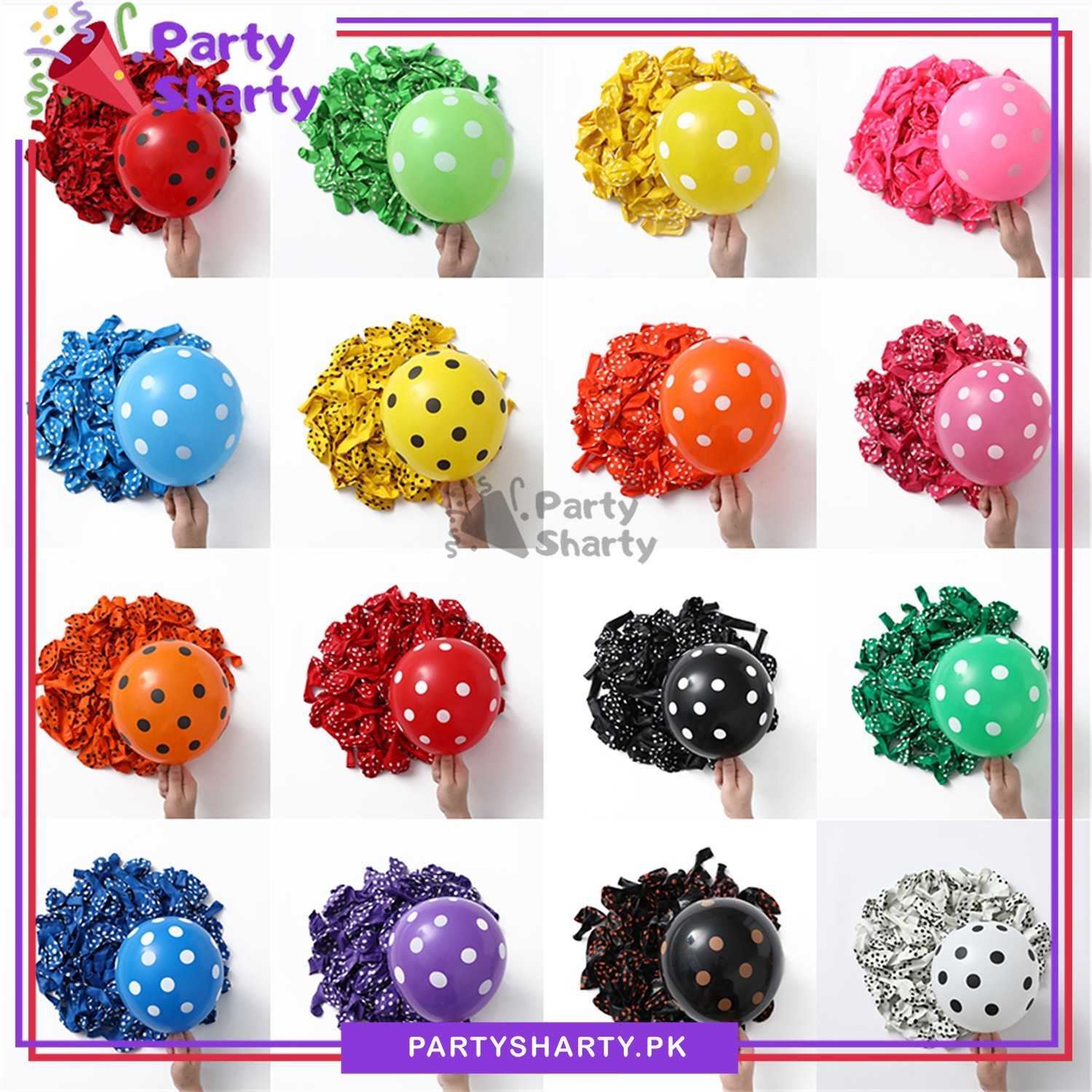 Polka Dots Latex Balloons Pack of 25 For Party Decoration