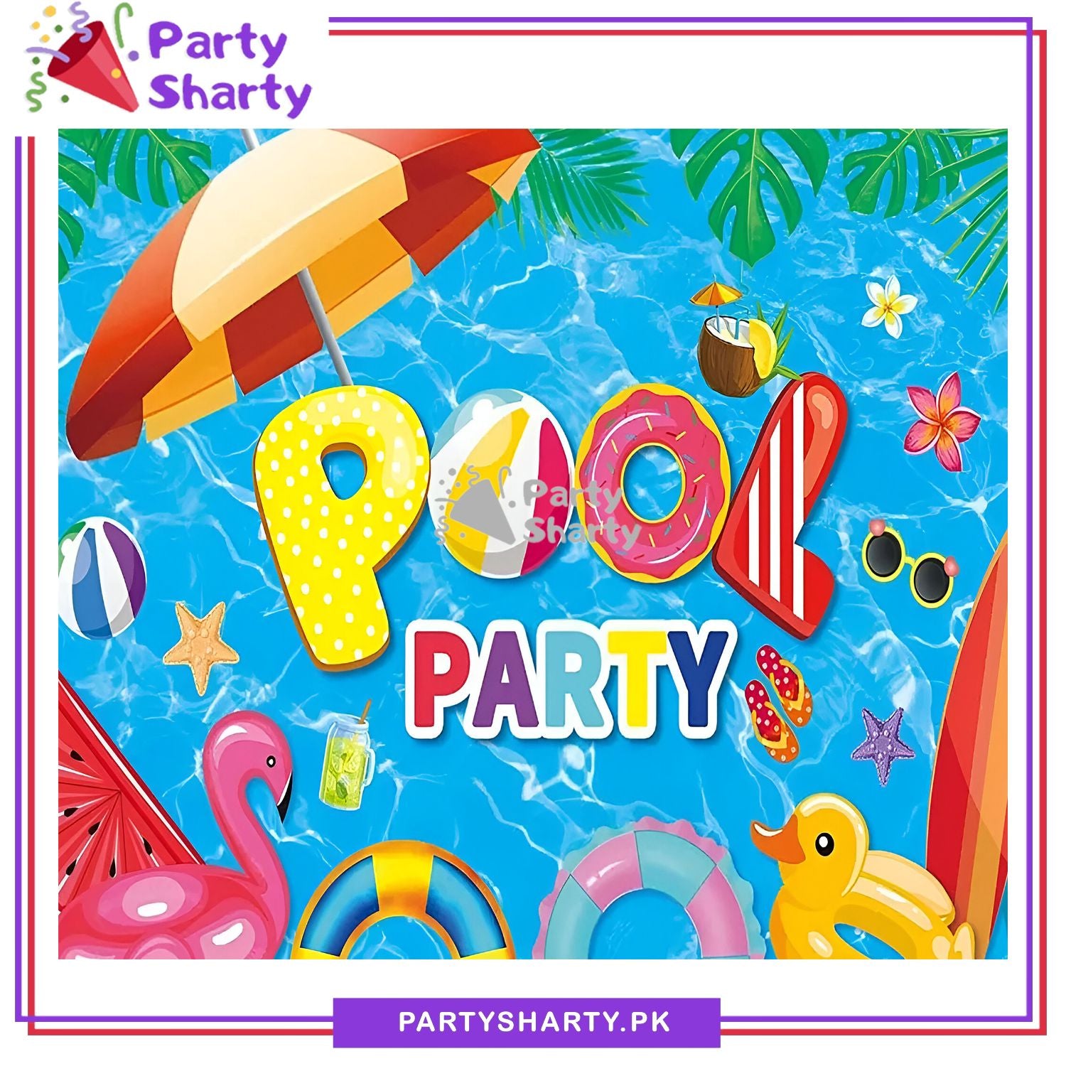 Pool Party Theme Panaflex backdrop For Pool Party Theme Based Decoration and Celebration