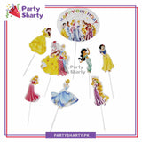 Princess Theme Cake Topper Set of 8 for Princess Theme Birthday Decoration and Celebration