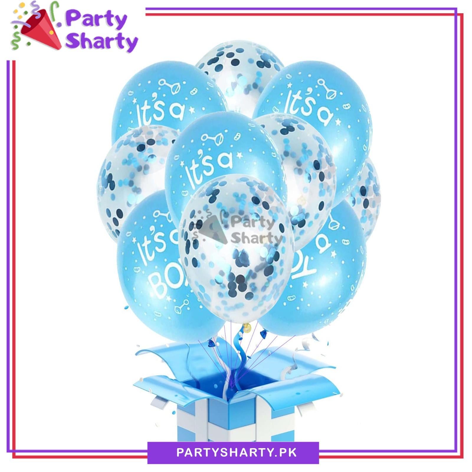 10pcs/Set Its a Girl / Boy Latex Balloons with Confetti Balloons for Baby Shower, Welcome Baby, Gender Reveal Decoration & Celebration