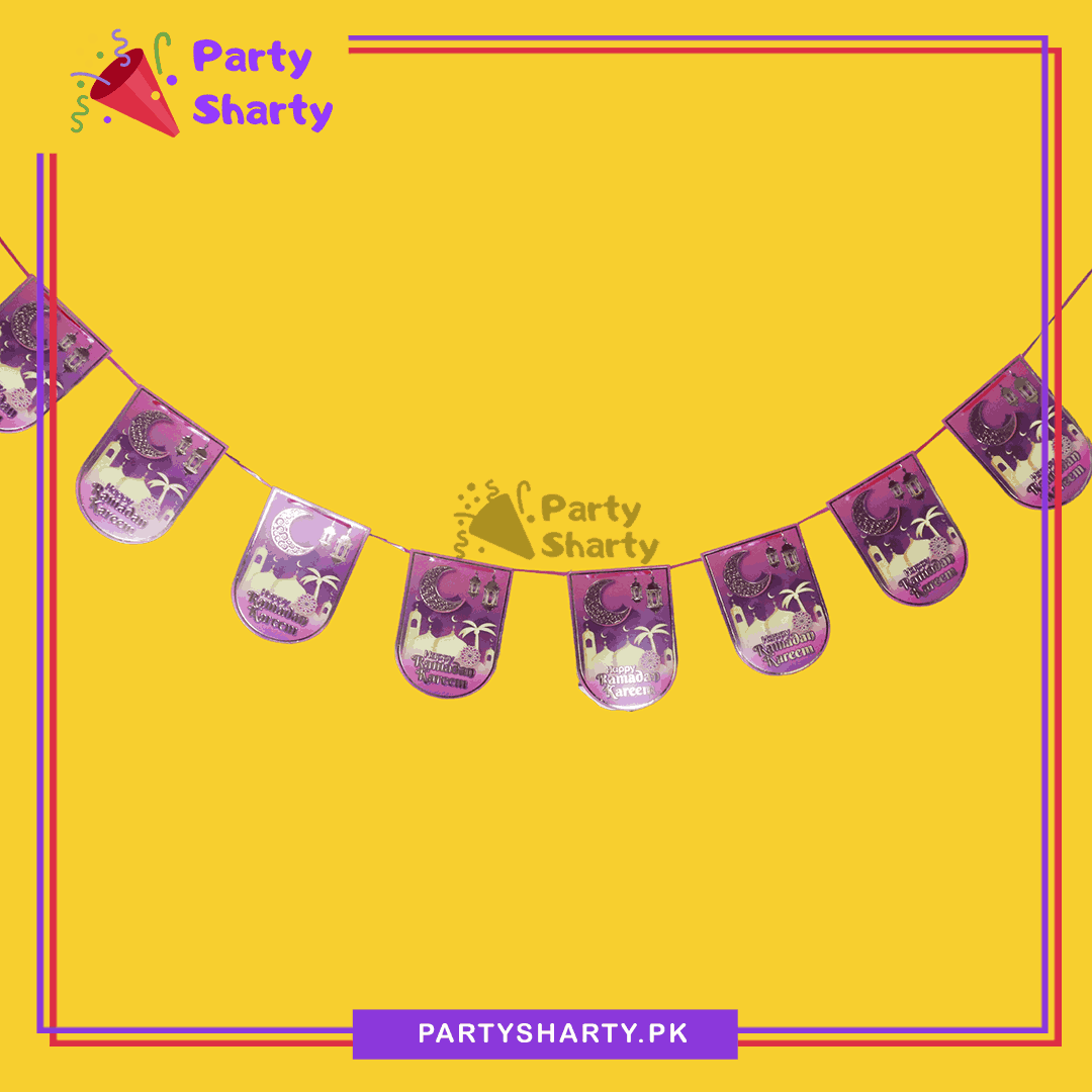 Dark Pink Ramadan Kareem U-Shaped Card Banner For Ramadan Theme Decoration