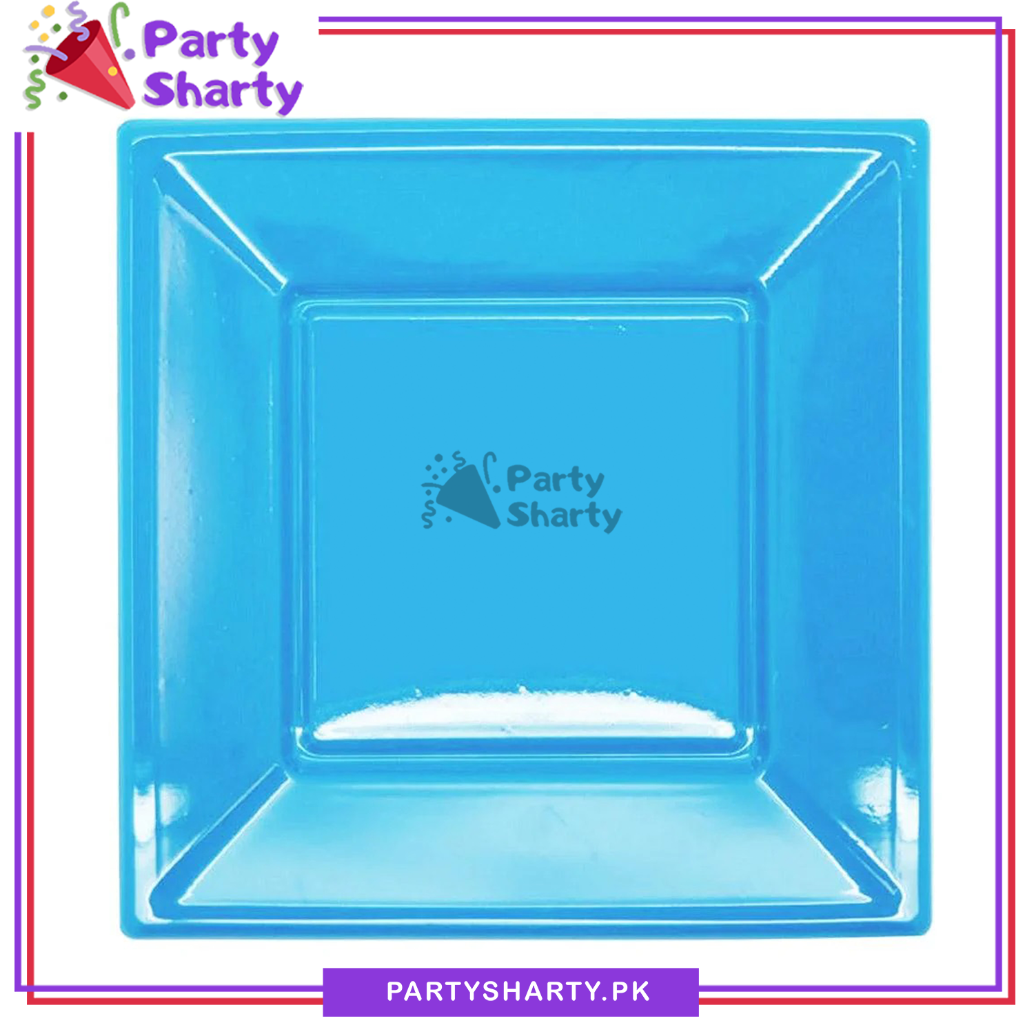 9 inches Square Shaped Disposable Plastic Plate Pack of 10 For Party Decoration & Celebrations