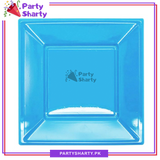 9 inches Square Shaped Disposable Plastic Plate Pack of 10 For Party Decoration & Celebrations
