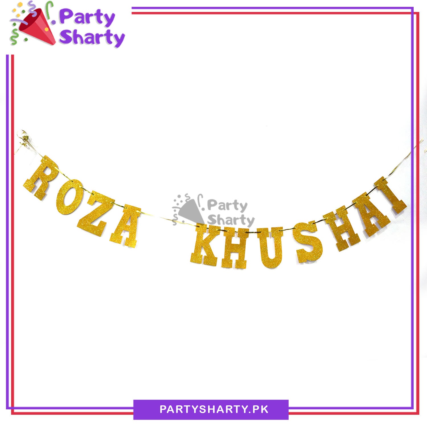 ROZA KHUSHAI Glitter Foamic Banner For First Roza Theme Decoration and Celebration