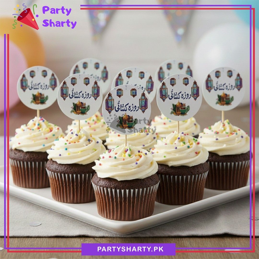 ROZA KHUSHAI Cup Cake / Mithai Toppers For First Roza Celebration & Decoration