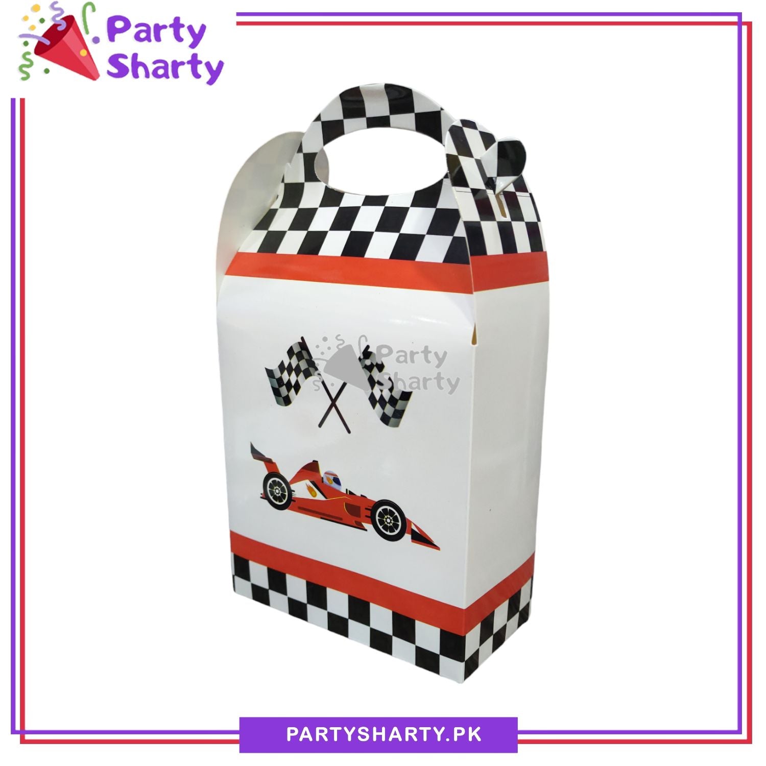 Racing Car Theme Goody Boxes Pack of 6 For Too Fast / Car Theme Birthday Decoration and Celebration