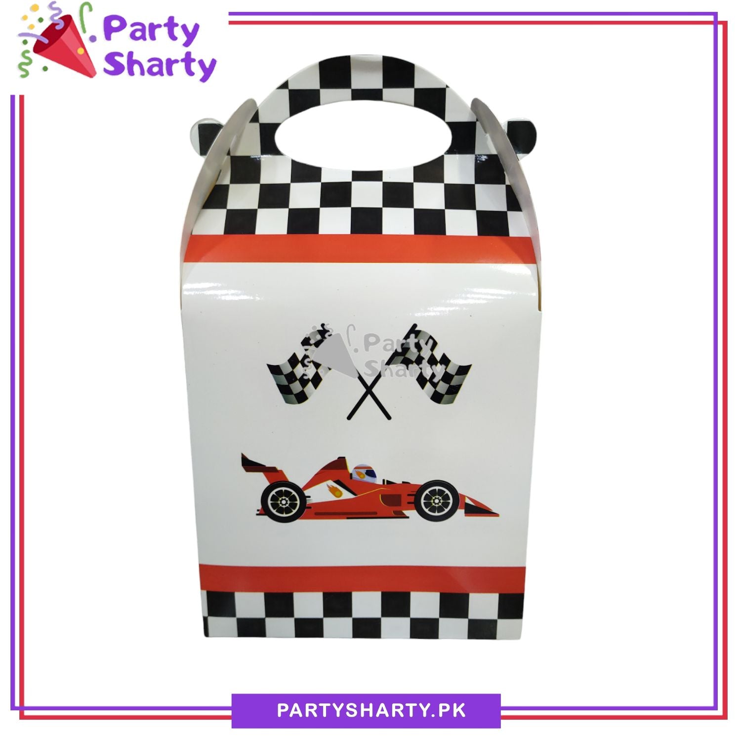 Racing Car Theme Goody Boxes Pack of 6 For Too Fast / Car Theme Birthday Decoration and Celebration
