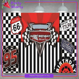 Racing Theme Panaflex backdrop For Too Fast / Racing Car Theme Birthday Decoration and Celebration