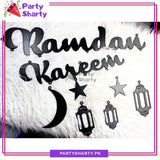 Ramdan Kareem Wooden Cutout, Moon Star Lantern Wooden Cutout For Ramadan Kareem Wall Decoration