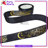 Imported Golden Ramadan Kareem Printed Ribbon Roll For Ramadan Gift Decoration