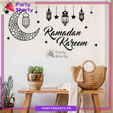 Ramadan Kareem Wall Vinyl Stickers, Hollow Moon Star Lantern Wall Sticker For Ramadan Kareem Wall Decoration