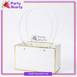 Recycled Cardboard Flower Handle Bag For Wedding & Engagements Gifts