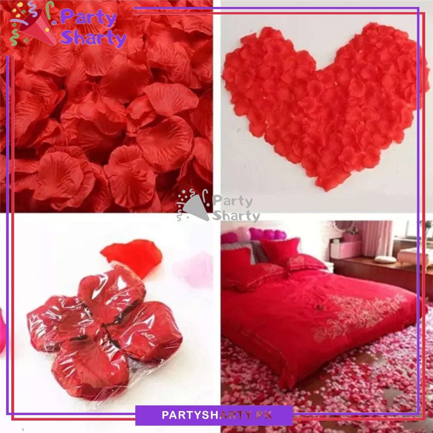Red Artificial Flower Petals For Wedding, Bridal Shower, Anniversary Celebration