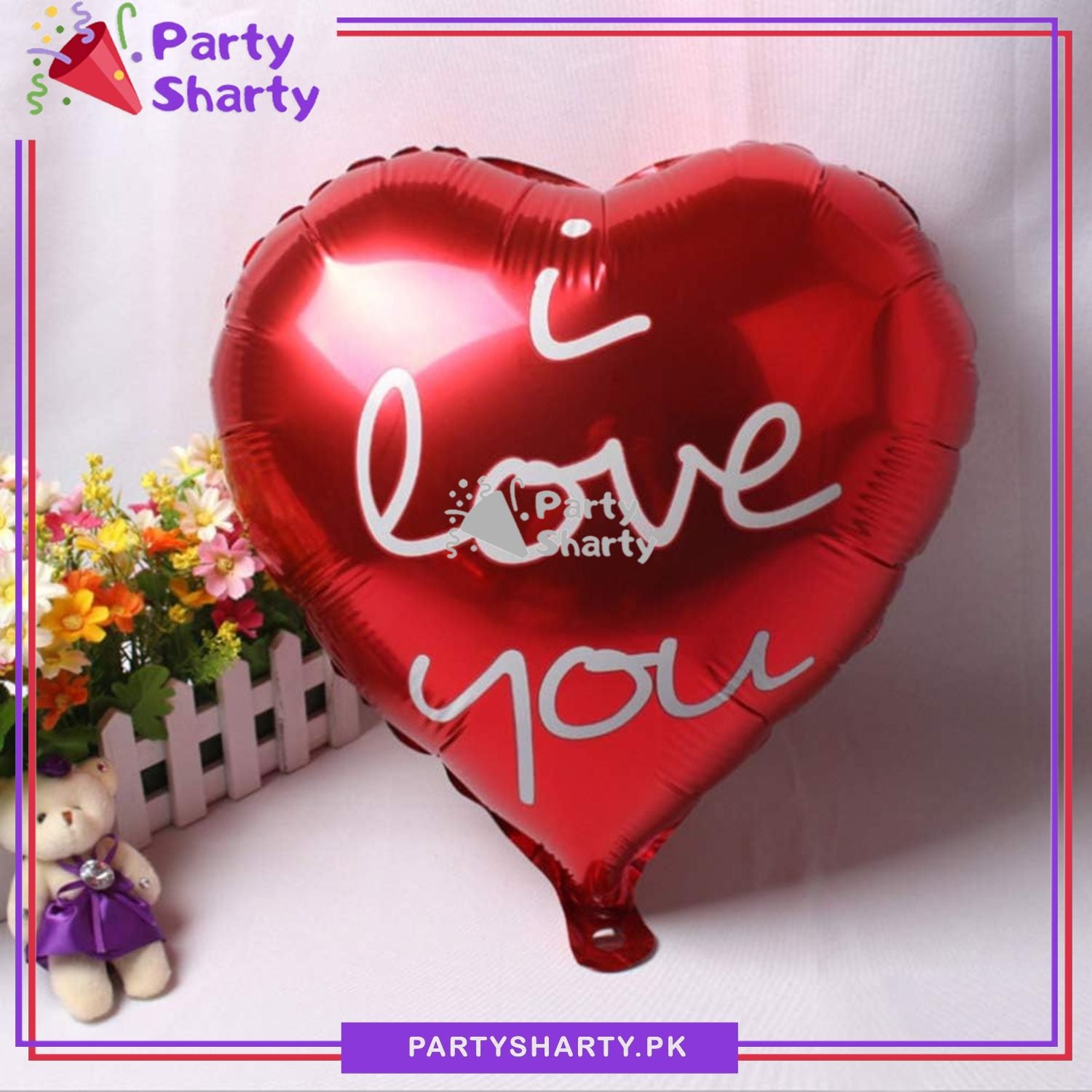 Red Color I Love You Printed Heart Shaped Foil Balloon For Valentine Theme Party Decoration and Celebration