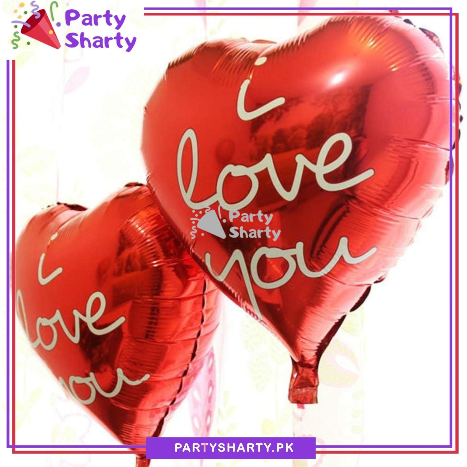 Red Color I Love You Printed Heart Shaped Foil Balloon For Valentine Theme Party Decoration and Celebration