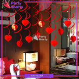 Red Heart Shaped Swirls (Pack of 6) For Birthday Party and Decoration