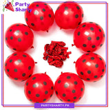 Red with Black Polka Dots Latex Balloons Pack of 25 For Party Decoration