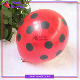Red with Black Polka Dots Latex Balloons Pack of 25 For Party Decoration