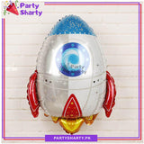 Large Rocket Shaped Foil Balloon For Space Birthday Party Theme