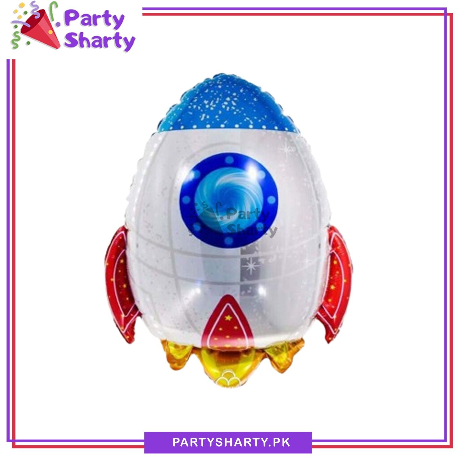 Large Rocket Shaped Foil Balloon For Space Birthday Party Theme