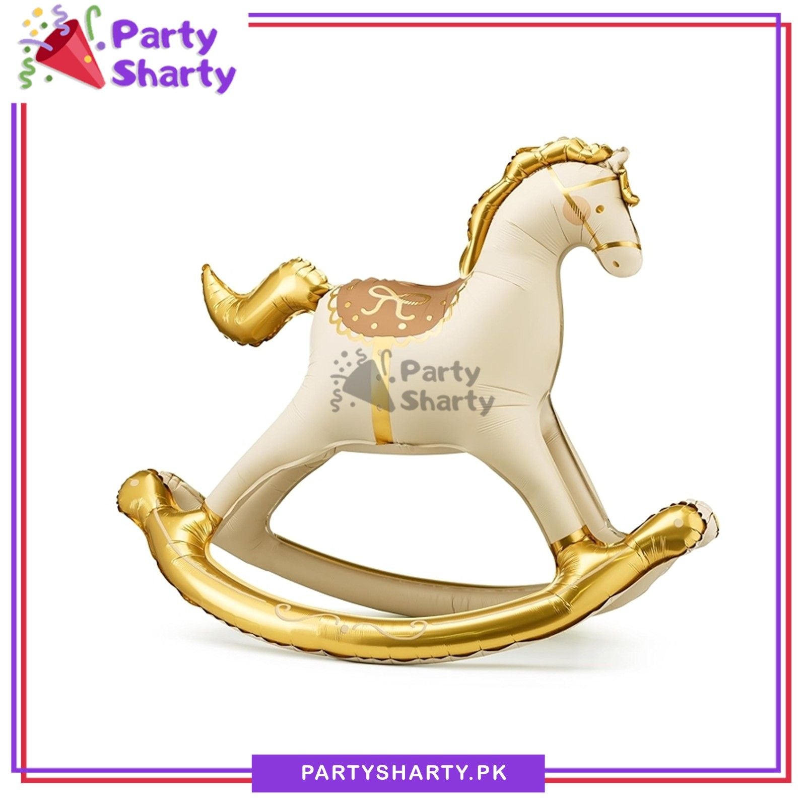 Rocking Horse Standing Foil Balloon For Baby Shower, Welcome Baby Theme Party Decoration & Celebration