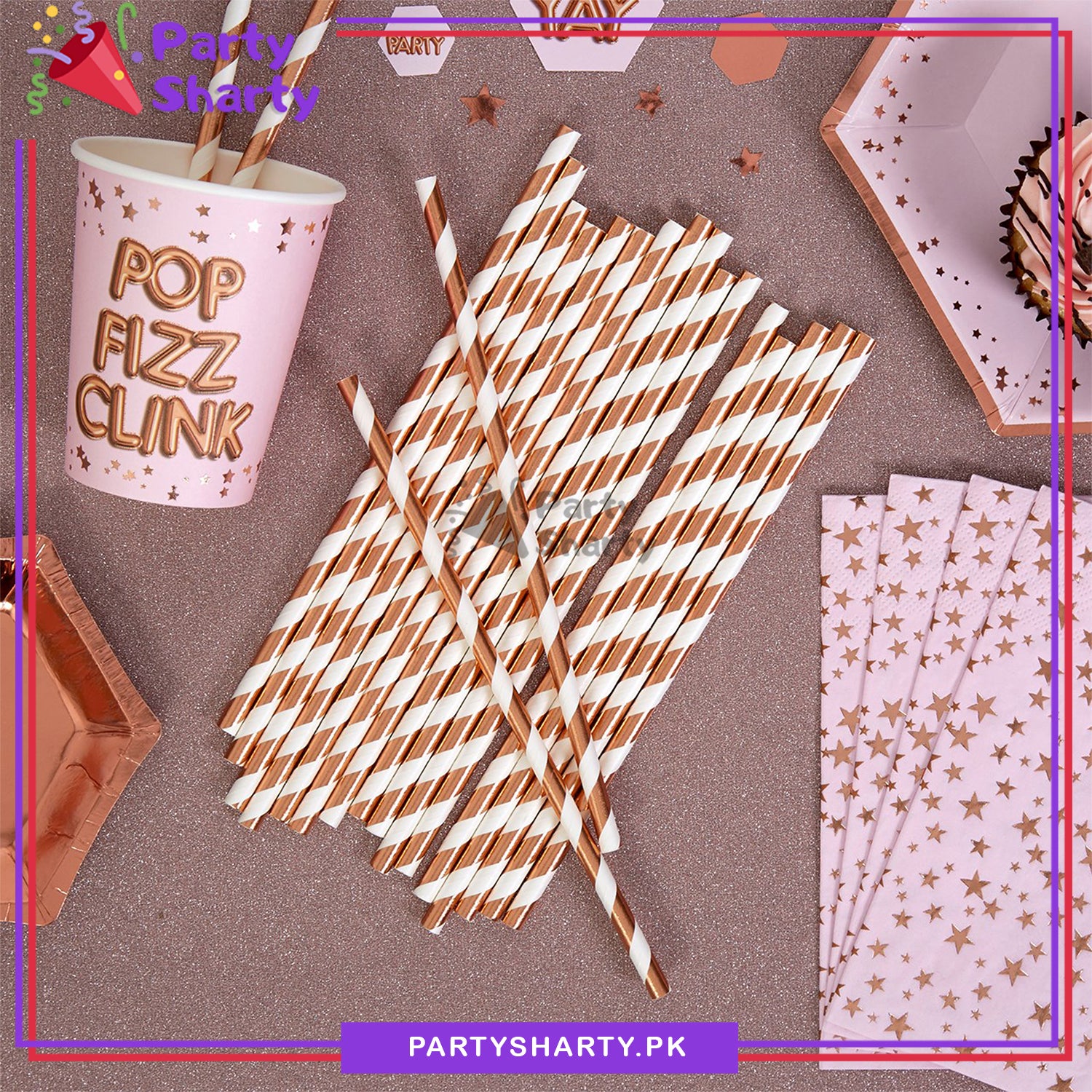 20pcs/Set Paper Straws for Birthday Party Decoration and Celebration